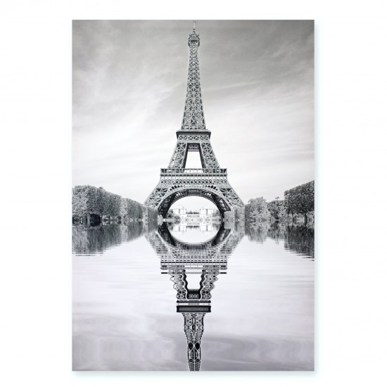 Impression sur toile tour Eiffel Paris reflet sur l'eau